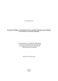 Leonardo Cerno — Descripción fonológica y morfosintáctica de una variedad de la lengua guaraní hablada en la provincia de Corrientes (Argentina)