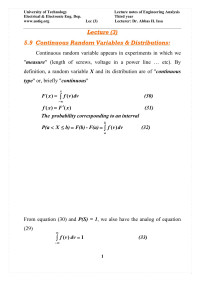 Dr. Abbas — Chapter Five: Probability Theory