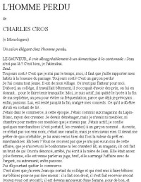 Charles Cros [Cros, Charles] — L'HOMME PERDU