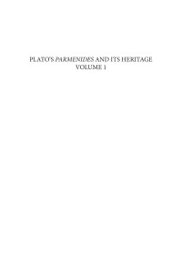 Turner, John Douglas; Corrigan, Kevin; — Plato's Parmenides and Its Heritage, Volume 1