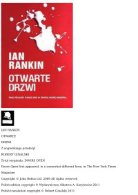 D — Rankin Ian - Otwarte drzwi